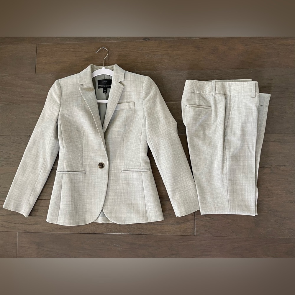 Jcrew Super 120s Wool Suit Blazer And Pants Set